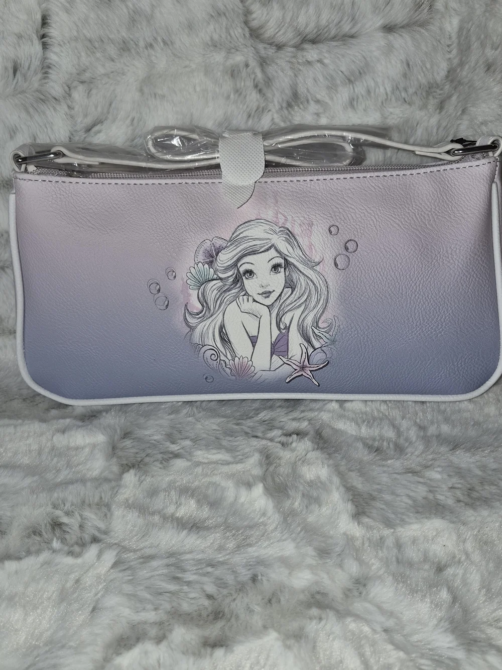 Disney Pastel Ombre Ariel Zip Clutch - Pink Lavender